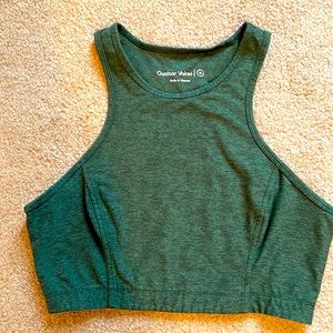 Outdoor Voices Green Crop Sports bra